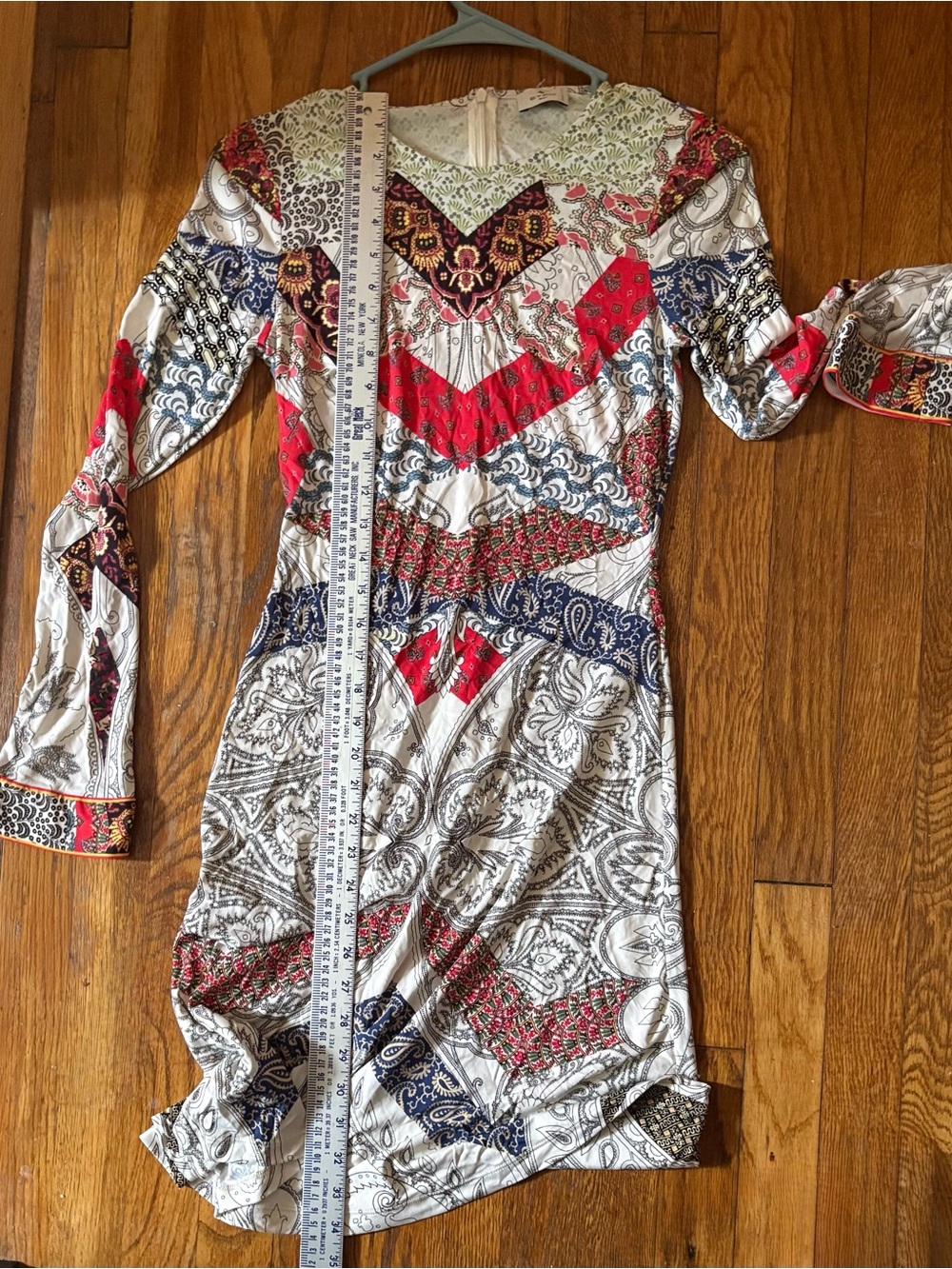 Etro Multicolor Printed Long Sleeve V-Neck Dress